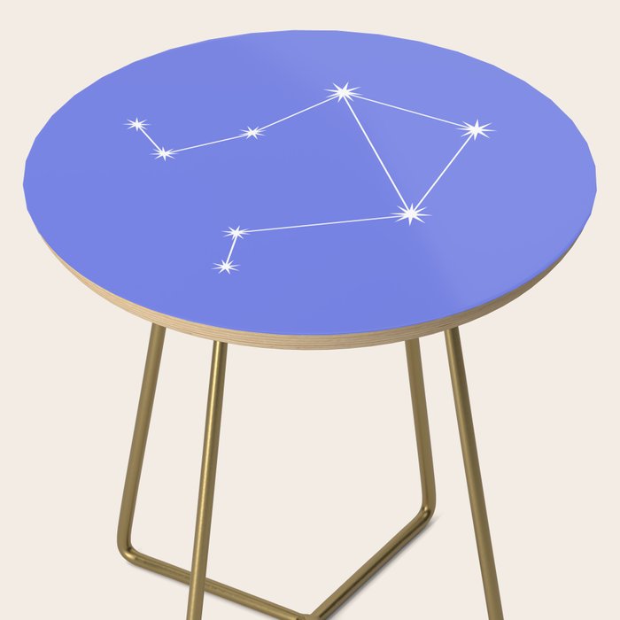 Libra Zodiac Star Constellation Line Art Periwinkle Purple Side Table Gallery Image 2