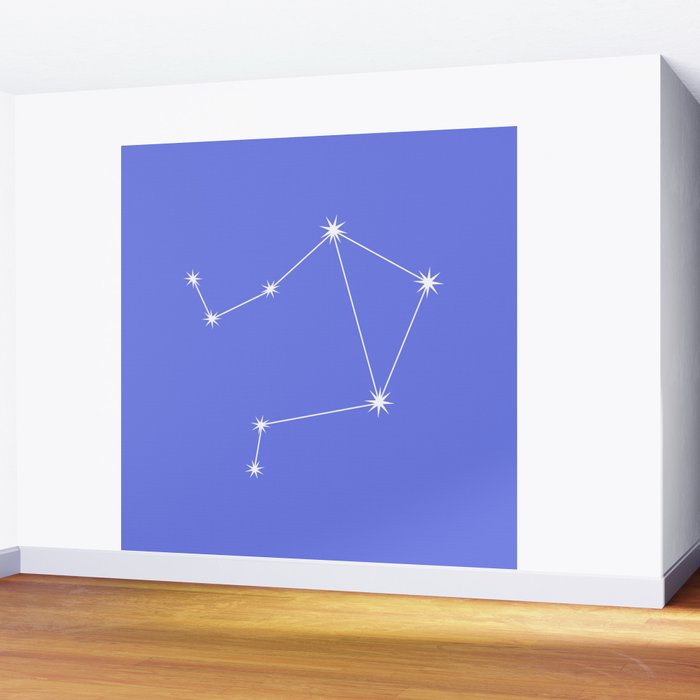Libra Zodiac Star Constellation Line Art Periwinkle Purple Wall Mural Gallery Image 2