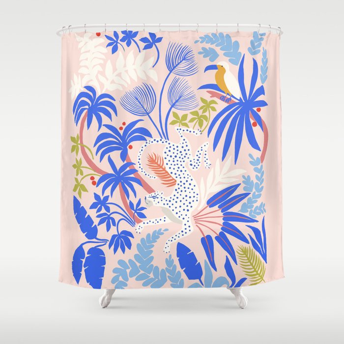 Rainforest Leopard Shower Curtain Gallery Image 1