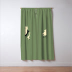 Happy go Lucky Cat 4r relax enjoy coffee on chair Window Curtain Gallery Image 3