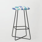 Indonesian Fish Duo - Navy & Turquoise Palette Stool Gallery Image 1