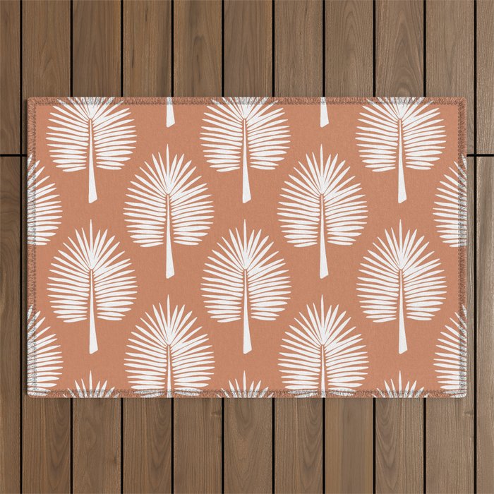 Wide Palm | Terra Cotta Outdoor Rug Gallery Image 1