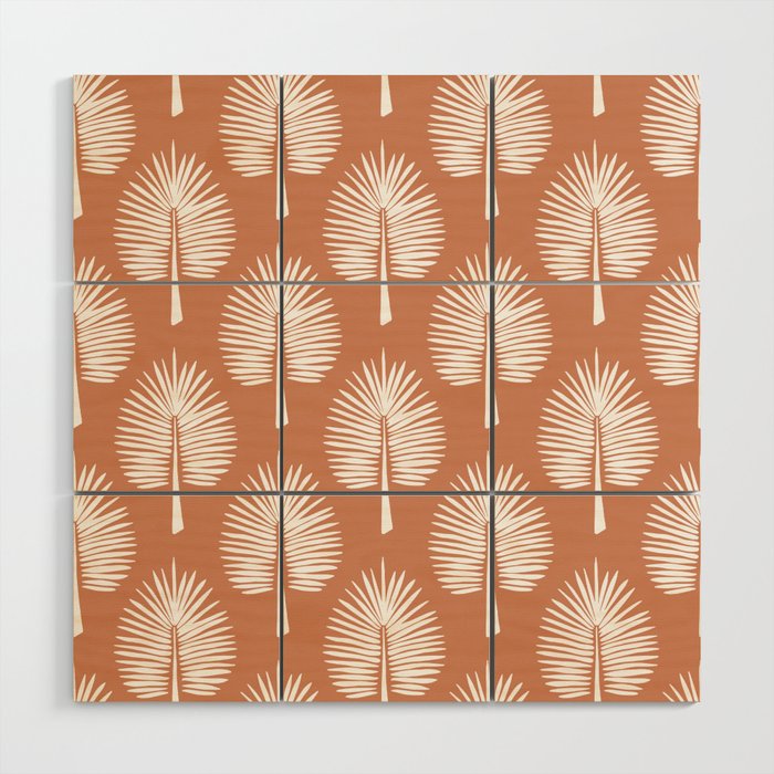 Wide Palm | Terra Cotta Wood Wall Art Gallery Image 1