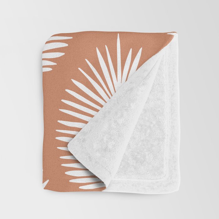 Wide Palm | Terra Cotta Throw Blanket Gallery Image 3