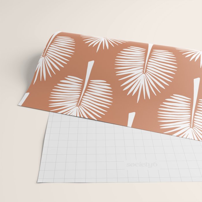 Wide Palm | Terra Cotta Wrapping Paper Gallery Image 2