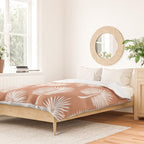 Wide Palm | Terra Cotta Duvet Cover Gallery Image 2