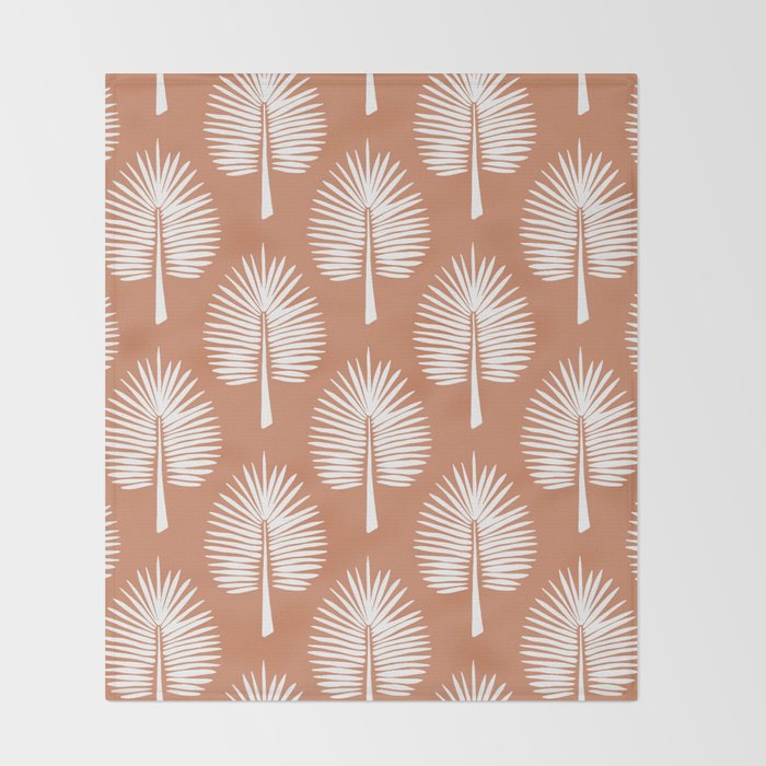 Wide Palm | Terra Cotta Throw Blanket Gallery Image 2