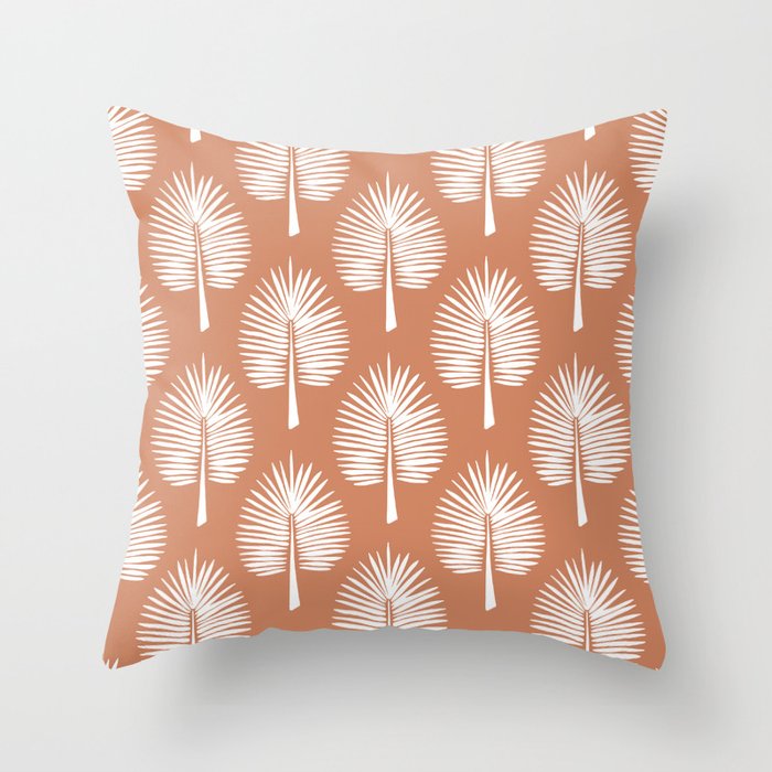 Wide Palm | Terra Cotta Throw Pillow Gallery Image 6