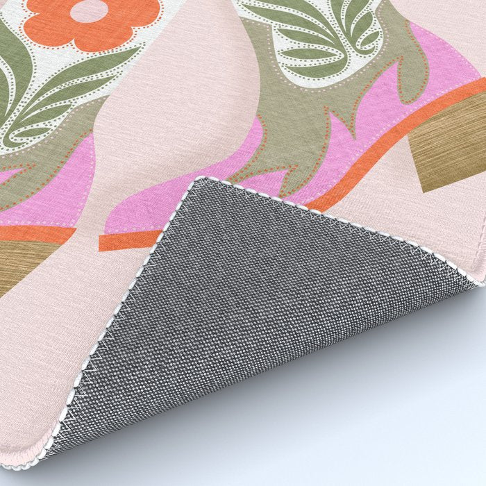 Cowgirl boots Howdy on soft pink Rug Gallery Image 4