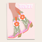 Cowgirl boots Howdy on soft pink Notebook Gallery Image 4