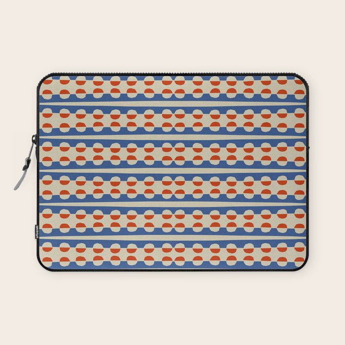 Dots and Lines - Blue and Red Laptop Sleeve Gallery Image 1