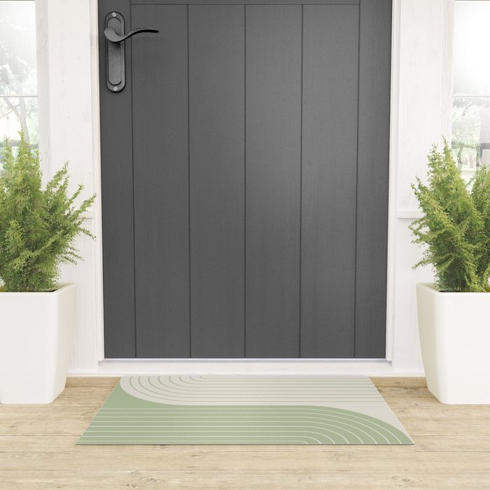Two Tone Line Curvature XVI Welcome Mat Gallery Image 3