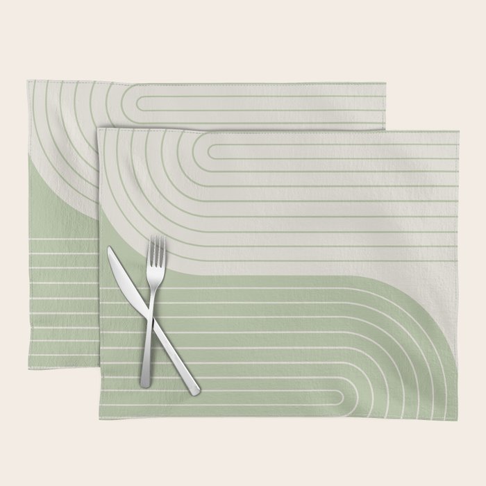Two Tone Line Curvature XVI Placemat Gallery Image 1