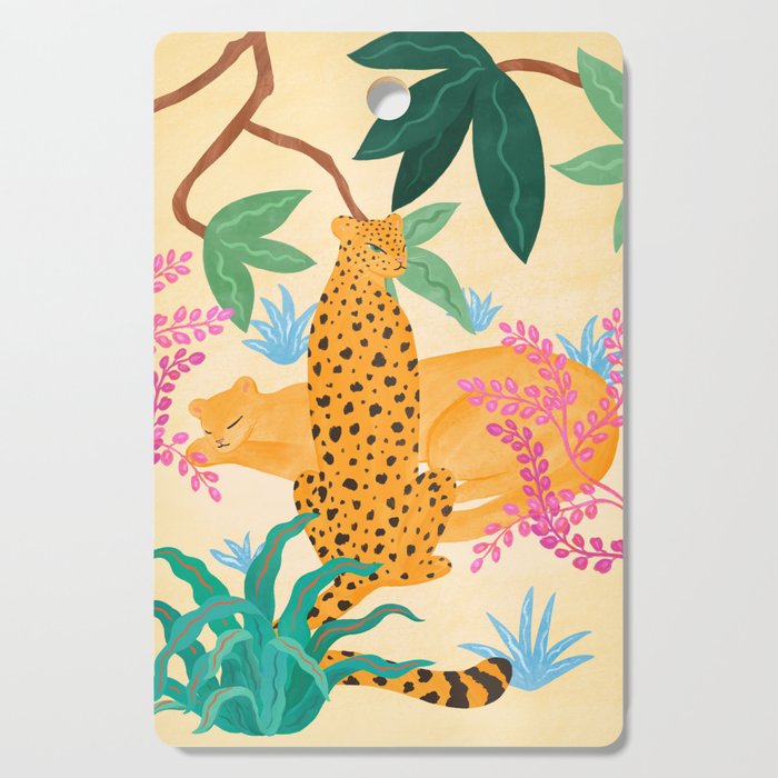 Panthers in Magical Garden Cutting Board Gallery Image 1