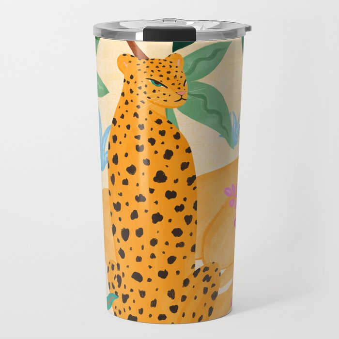 Panthers in Magical Garden Travel Mug Gallery Image 1