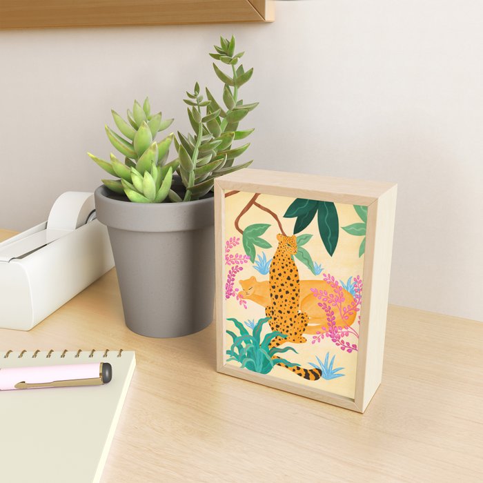 Panthers in Magical Garden Mini Art Print Gallery Image 2