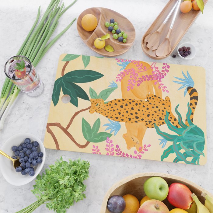 Panthers in Magical Garden Cutting Board Gallery Image 2