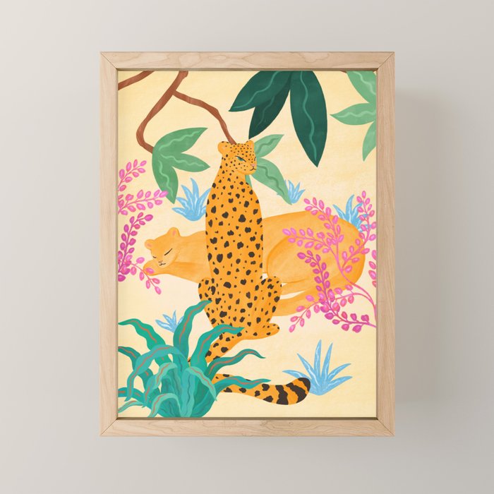 Panthers in Magical Garden Mini Art Print Gallery Image 1