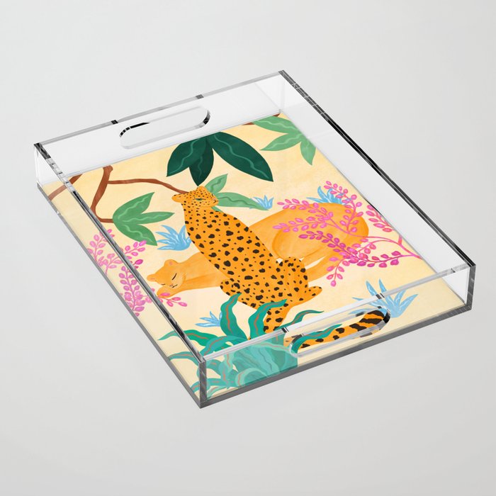 Panthers in Magical Garden Acrylic Tray Gallery Image 1