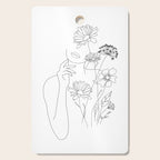 Minimal Line Art Woman with Flowers III Cutting Board Gallery Image 1