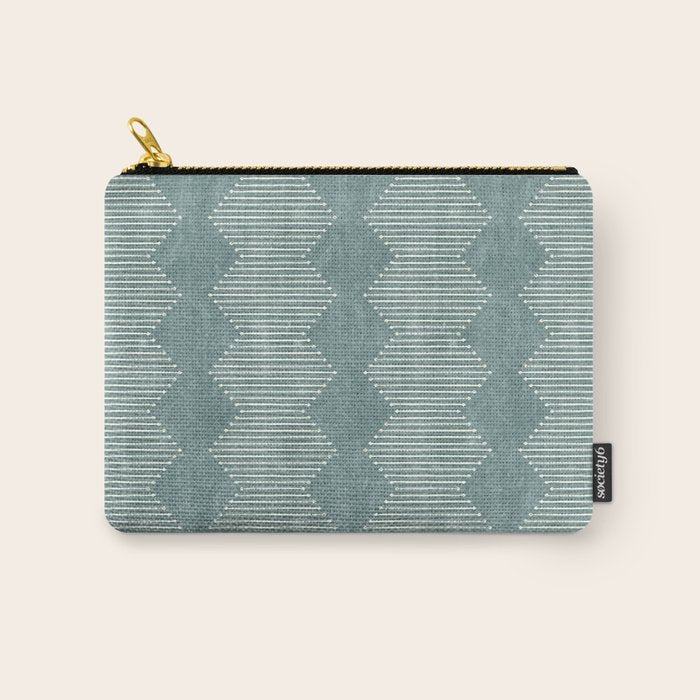 mudcloth diamonds - dusty blue Carry All Pouch Gallery Image 1