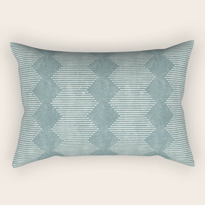 mudcloth diamonds - dusty blue Rectangular Pillow Gallery Image 1