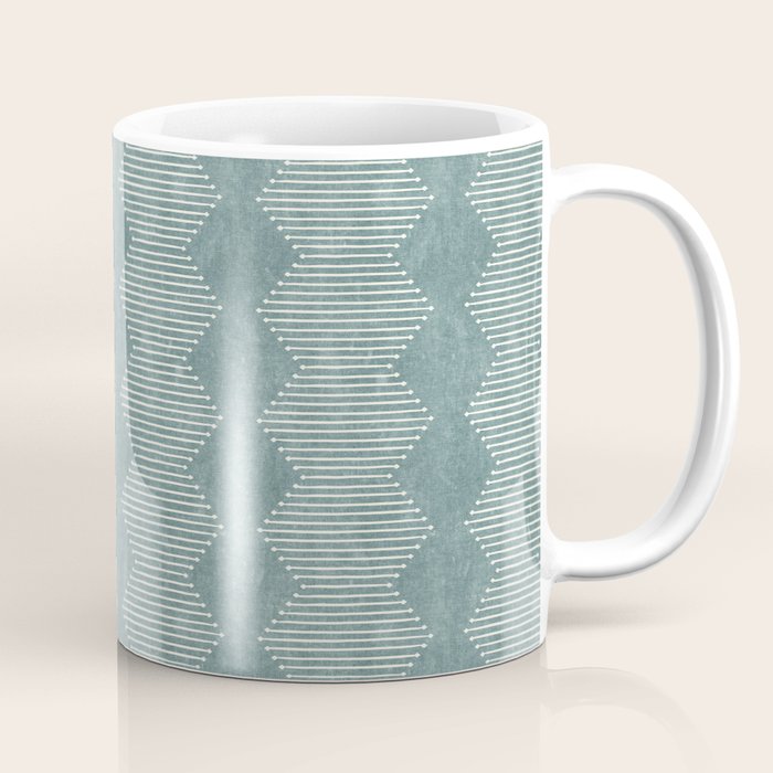 mudcloth diamonds - dusty blue Coffee Mug Gallery Image 1