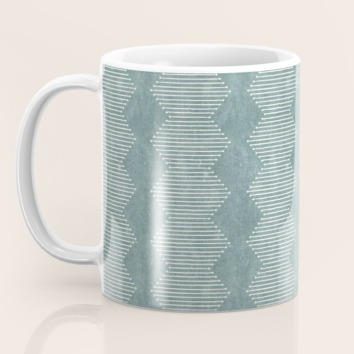 mudcloth diamonds - dusty blue Coffee Mug Gallery Image 3