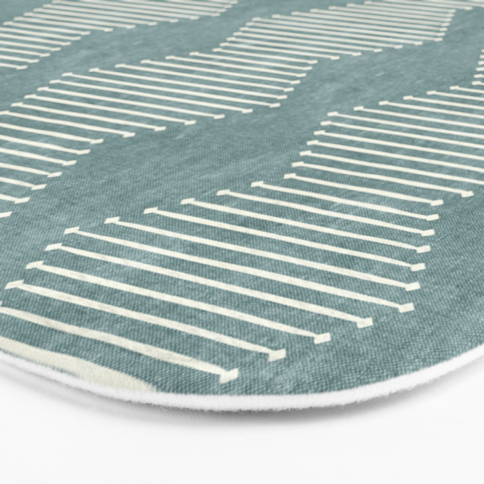 mudcloth diamonds - dusty blue Bath Mat Gallery Image 3