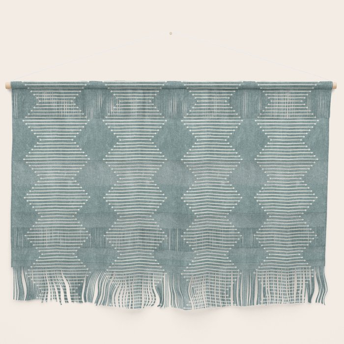 mudcloth diamonds - dusty blue Wall Hanging Gallery Image 1