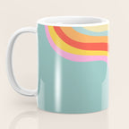 Groovy 70s Retro Rainbow Flow on Blue Coffee Mug Gallery Image 3