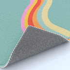 Groovy 70s Retro Rainbow Flow on Blue Rug Gallery Image 4