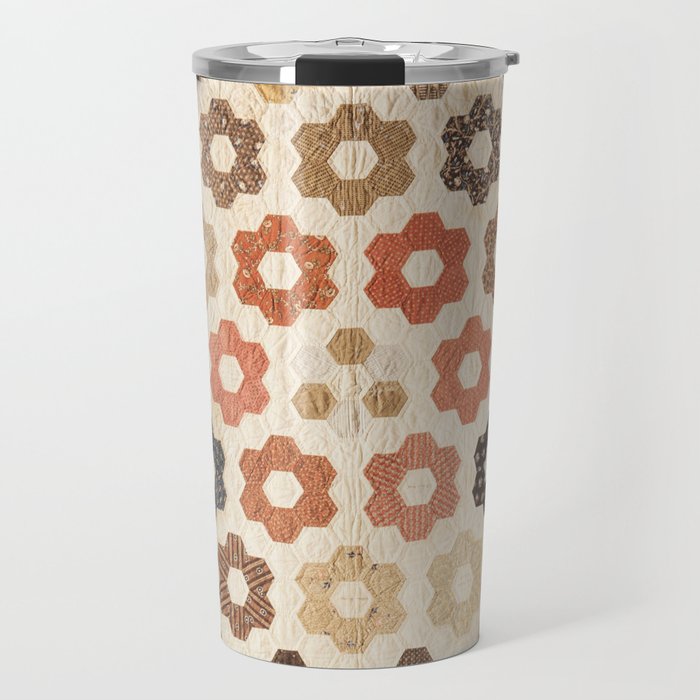 Vintage Multicolor Patchwork Quilt Travel Mug Gallery Image 1