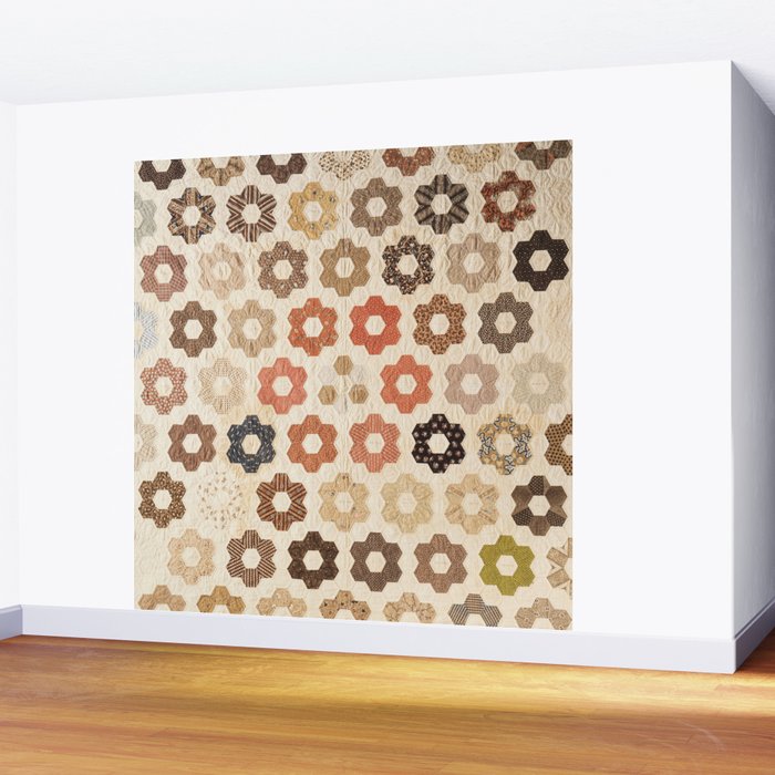 Vintage Multicolor Patchwork Quilt Wall Mural Gallery Image 2