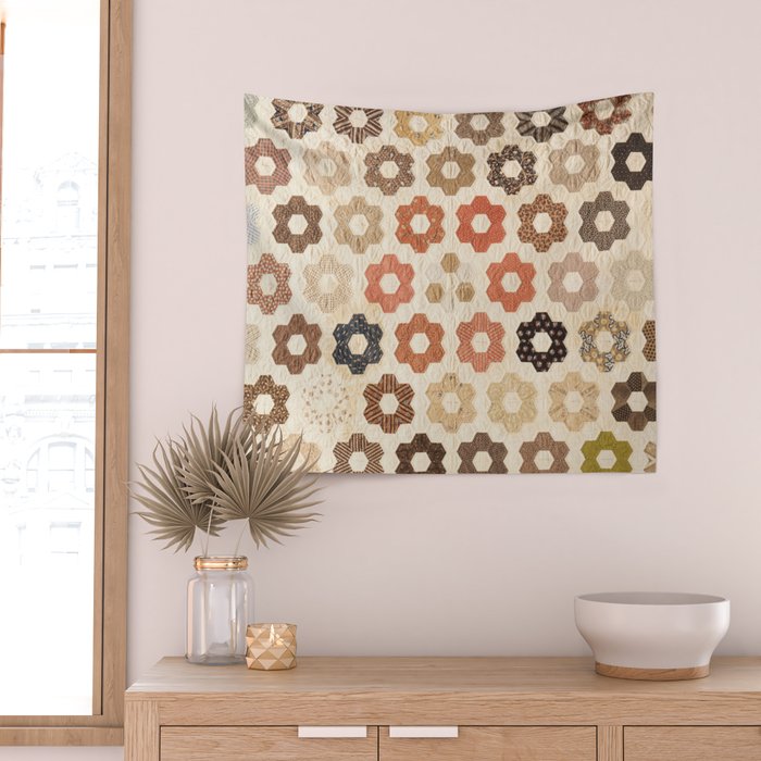 Vintage Multicolor Patchwork Quilt Wall Tapestry Gallery Image 2