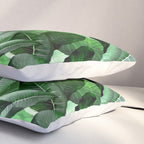 Banana palm leaf tropical jungle green Pillow Sham Gallery Image 3