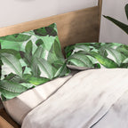 Banana palm leaf tropical jungle green Pillow Sham Gallery Image 2