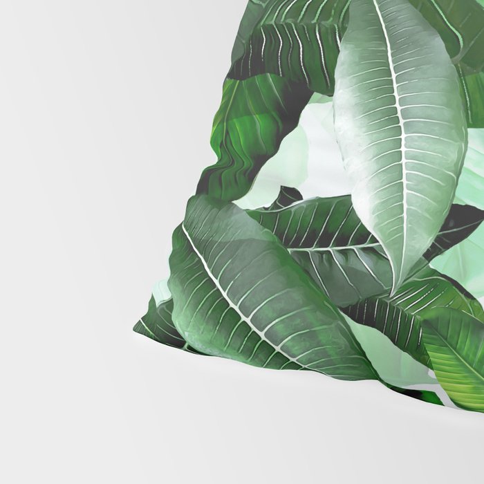 Banana palm leaf tropical jungle green Pillow Sham Gallery Image 4