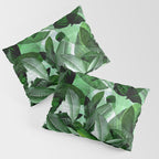 Banana palm leaf tropical jungle green Pillow Sham Gallery Image 3