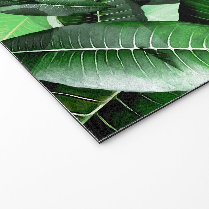Banana palm leaf tropical jungle green Welcome Mat Gallery Image 2