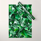 Banana palm leaf tropical jungle green Wrapping Paper Gallery Image 1