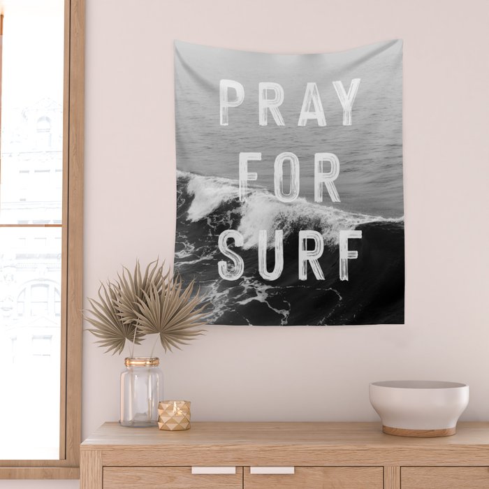 Pray For Surf (Photo) Wall Tapestry Gallery Image 2