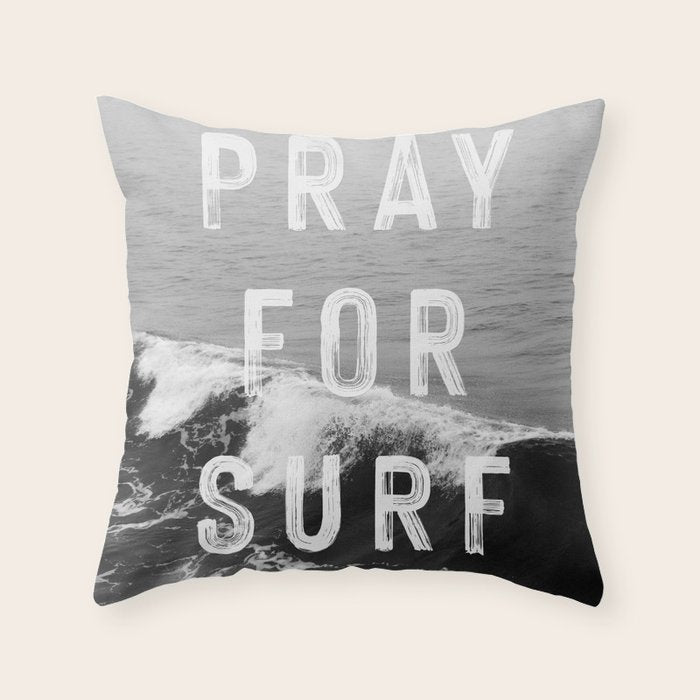 Pray For Surf (Photo) Throw Pillow Gallery Image 1