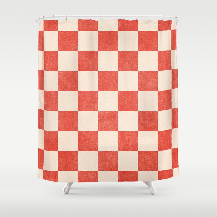 CHECKER - 001 - Cayenne Shower Curtain Gallery Image 1