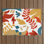 Echo of Innocence | Botanical Nature Eclectic Plants | Vintage Floral Rustic Spring Garden Blossom Outdoor Rug Gallery Image 1