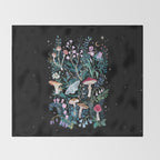 Night Mushrooms Throw Blanket Gallery Image 2
