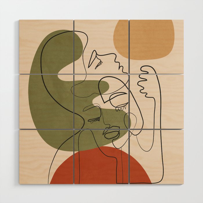 Abstract Faces 1 Wood Wall Art Gallery Image 1