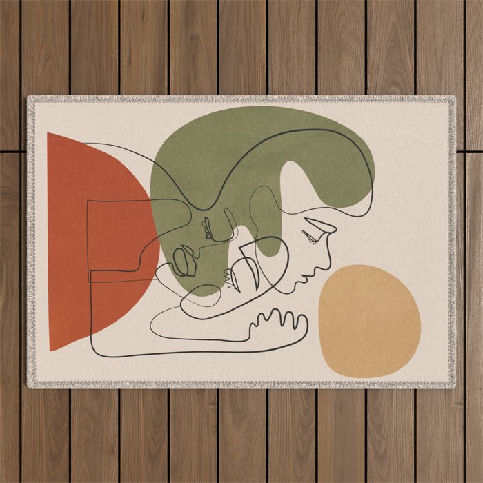 Abstract Faces 1 Outdoor Rug Gallery Image 1