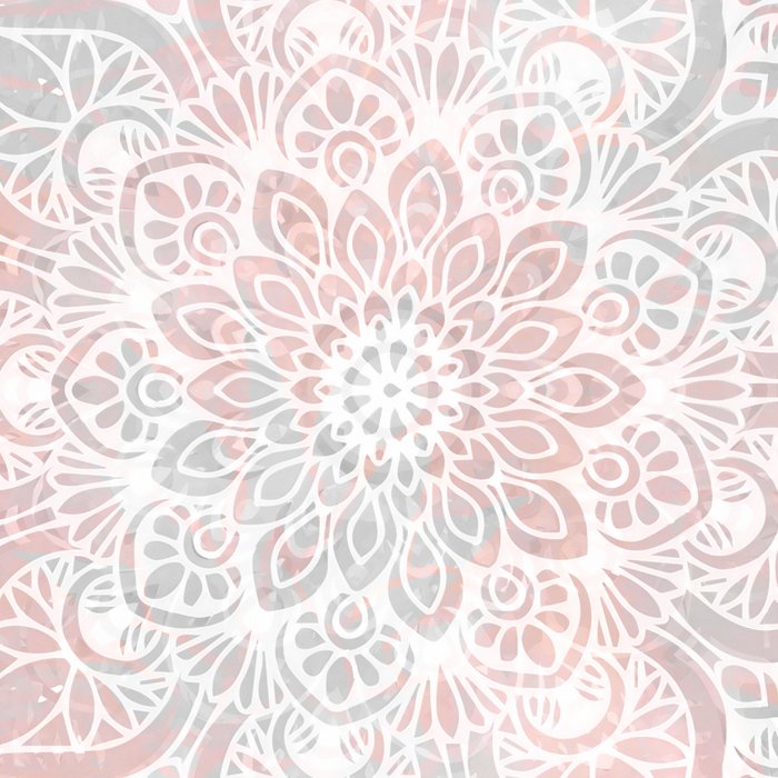 Mandala, Yoga, Love, Coral and Gray, Wall Art Boho Coffee Mug Gallery Image 2