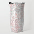 Mandala, Yoga, Love, Coral and Gray, Wall Art Boho Travel Mug Gallery Image 3